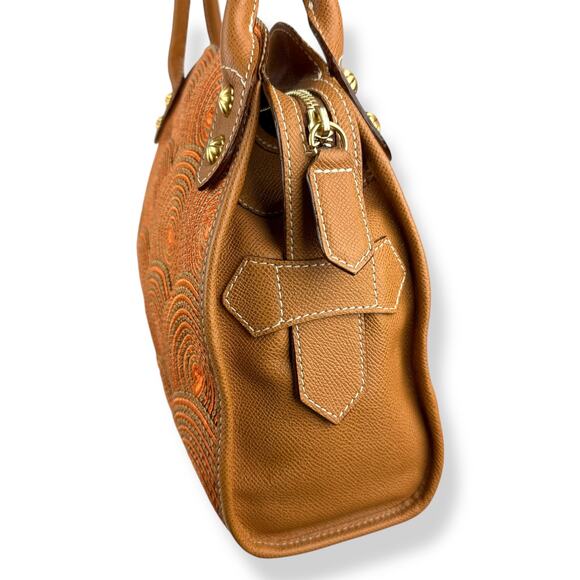 Vintage ERIC JAVITS NEW YORK raffia woven leather handbag - Picture 6 of 16